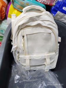 Stylish White Backpack with Clear Window