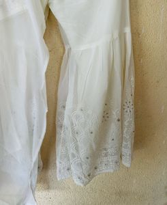 Elegant White Kurta Palazzo Set