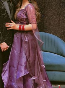 Stunning Purple handwork Lehenga Choli Set