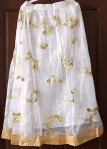 Elegant White & Gold Skirt