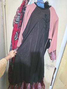 Elegant Abaya Style Gown with Embellishments