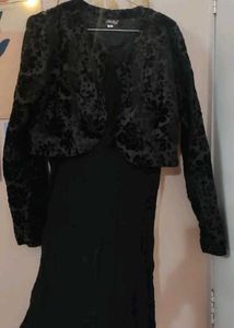 Black Dress With Attached Jacket
