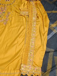 Yellow Embroidered Kurta Set with Dupatta