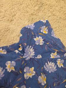 Blue Floral Print Top