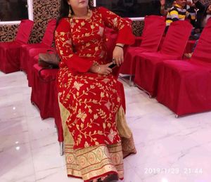 Embroidered Red Kurta  velvet  ⚠️