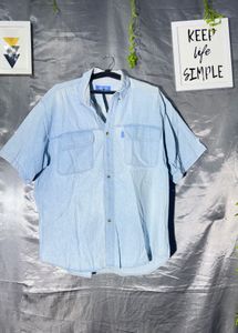 Light Wash Denim Short Sleeve Shirt