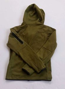 Olive Green Zip-Up Hoodie Jacket