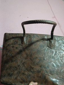 Embossed Leather Tote Bag