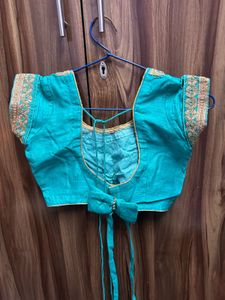 Embroidered Teal Blouse &amp; lehenga