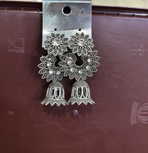 Exquisite Jhumka Earrings with Stone