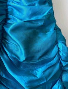 Stunning Ruched Halter Neck Blue Gown
