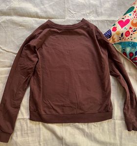 Oversized Chocolate Brown Manga Graphic Sweatshirt