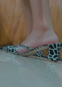 animal print block heels
