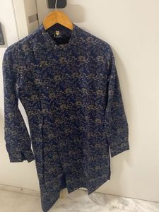 Stylish Navy Blue Floral Kurta