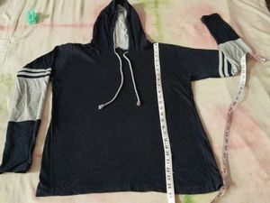 Navy Blue Hooded Top