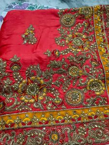 Red Embroidered Silk Saree