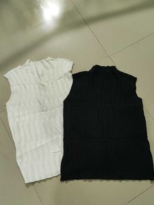 Sleeveless Mock Neck Tops (Set of 2)