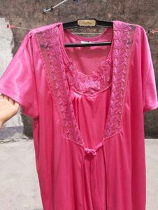 Elegant Pink Maxi Nightgown