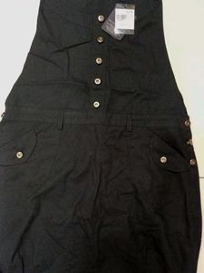 Black Knee Length Jumpsuit For Women.