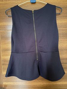 Navy Blue Peplum Top