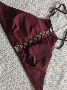 Boho Print Lattice Front Crop Top