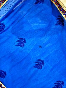 Vibrant Royal Blue Embroidered Saree