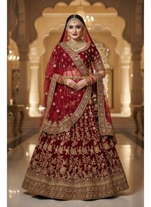 Maroon EMBROIDERY LENGHA CHOLI