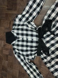 Checkered Dress with Black Belt