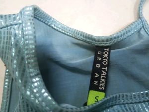 Sparkly Halter Neck Crop Top