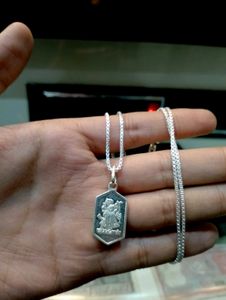 Shreenath Ji Chain Pandent Pure Silver