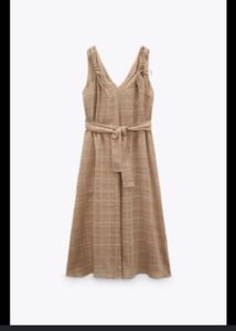 ZARA Elegant Plaid Midi Dress