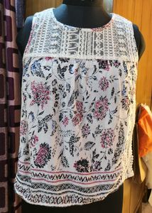 Floral Lace Yoke Tank Top