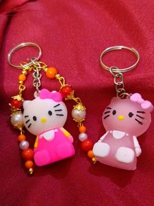 2 Cute Kitty Keychains Combo