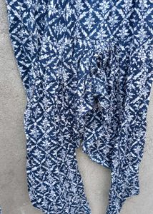 Blue &amp; White Printed Kurta Set
