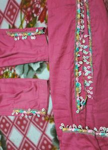 Pink Shalwar Kameez with Shell Trim