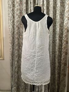 White Cotton Lace Trim Camisole