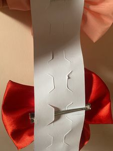 3 bows hair clips red peach lilac