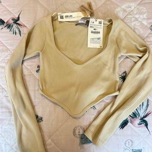 Zara sweetheart neckline Ribbed corset top