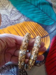 Golden Silver Stone Bangle