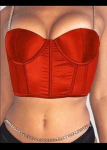 Red Satin Corset Top