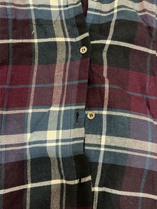 Plaid Flannel Button-Up Shirt