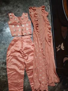 Designer Peach Kurta Set with Dupatta