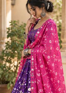 Vibrant Purple & Pink Lehenga Set