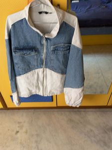 Denim &amp; White Patchwork Jacket