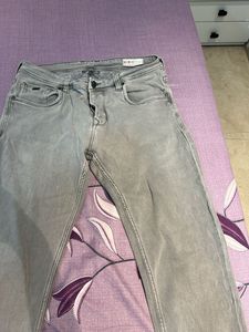 Grey Wash Jeans, Waist- 36 Strechable