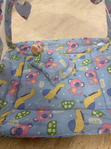 baby bedding set with pillow and mini stuffed toys