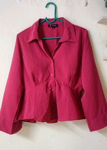 Chic Red Peplum Top