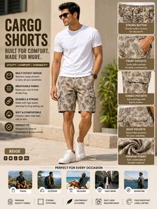 Men's Stylish Printed Cargo Shorts