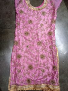 Stunning Pink Embroidered Kurta Set