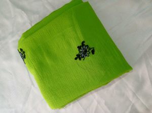 Vibrant Green Embroidered Saree